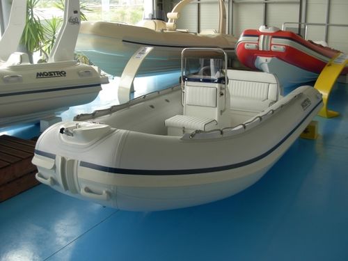 Outboard inflatable boat - PLEASURE 430 - Mostro - rigid / center console / for fishing