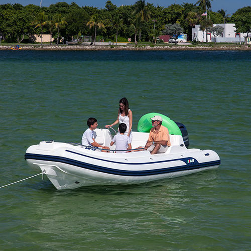 Outboard inflatable boat - 17 DLX - AB Inflatables - rigid / open / side console