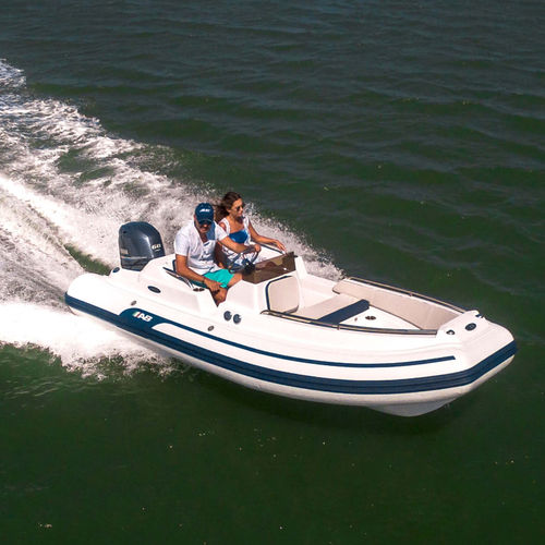 Outboard inflatable boat - 14 DLX - AB Inflatables - rigid / open / side console