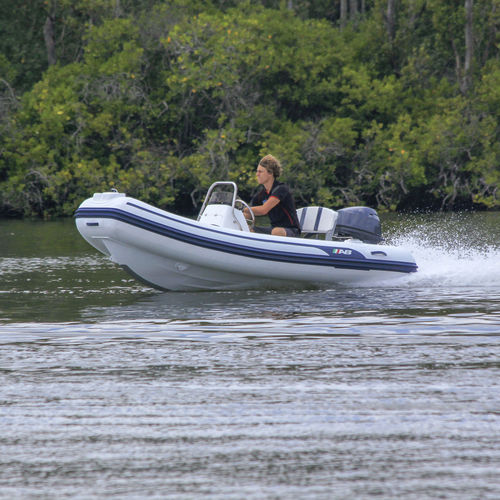 Outboard inflatable boat - 12 ALX - AB Inflatables - rigid / open / side console