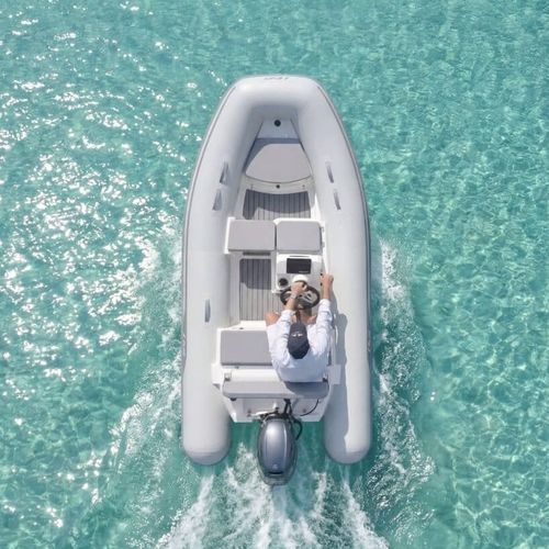 Outboard inflatable boat - 12 VSX - AB Inflatables - rigid / open / side console