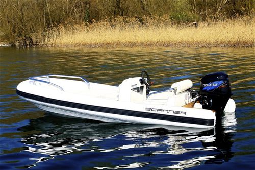 Outboard Inflatable Boat Cosmo 4 450 Scanner Marine Rigid Side Console Open
