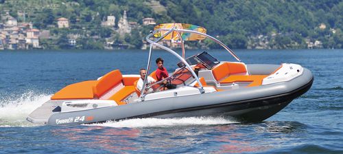 Inboard inflatable boat - 24 SREFB  - Marlin - rigid / dual-console / sport
