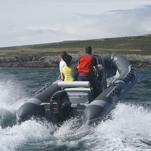 Dive support boat - HD-550 - Narwhal - scientific research boat / outboard / rigid hull inflatable boat