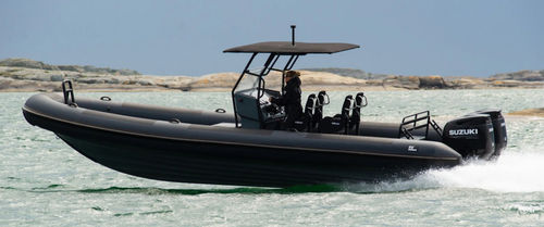 Outboard inflatable boat - R9 series - RUPERT MARINE - twin-engine / rigid / open