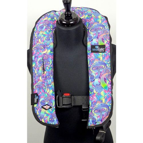 Inflatable life jacket - I-Zip – Magic Mushrooms - Seasafe Systems Ltd - 170 N / ISO12402-3 / ISO12401