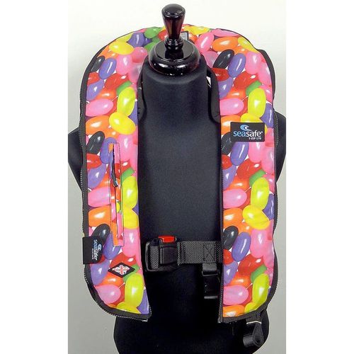Inflatable life jacket - I-Zip – Jelly Bean Berry Burst - Seasafe Systems Ltd - 170 N / ISO12402-3 / ISO12401
