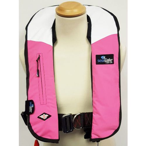 Inflatable life jacket - I-Zip – Pink & White - Seasafe Systems Ltd - 170 N / ISO12402-3 / ISO12401