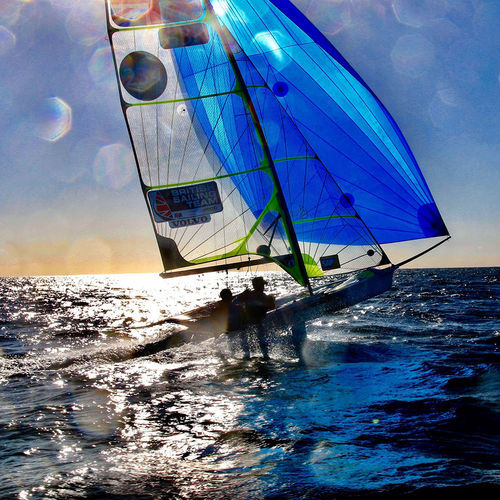 Double-handed sailing dinghy - 49ER - Ovington - skiff / regatta / double-trapeze