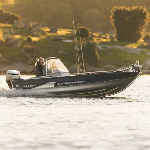 Outboard small boat - SPORTSMAN 445 CATCH - Linder - open / side console / sport-fishing