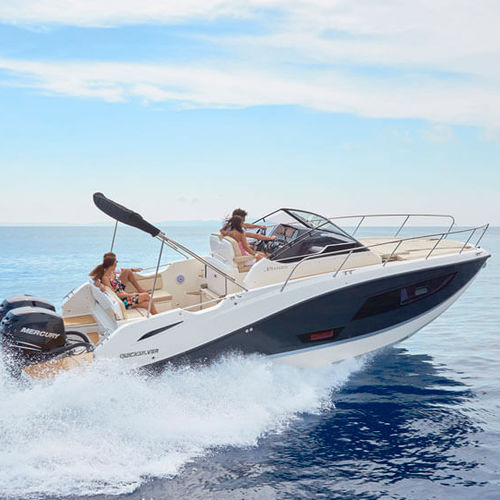 Outboard walkaround - Activ 875 Sundeck - Quicksilver Boats - open / 12-person max. / with cabin