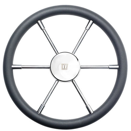 Stainless steel power boat steering wheel - PRO series - VETUS - teak / classic / six spokes