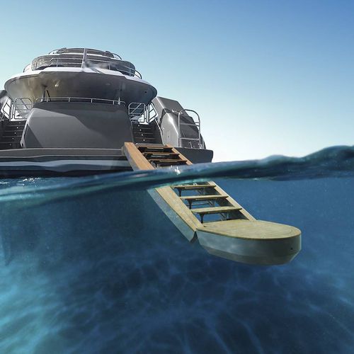 Yacht gangway - SP 496 G - Besenzoni SpA - telescopic / rotating / retractable