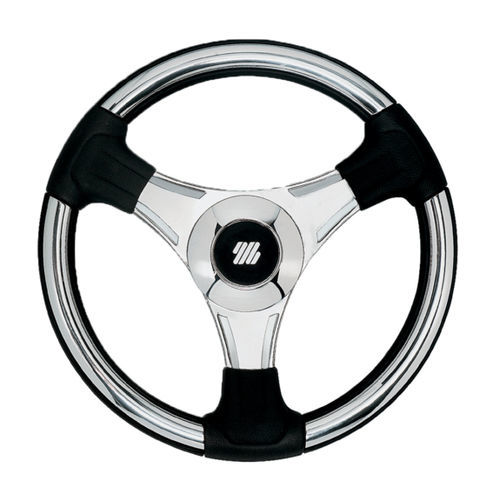 Polyurethane-coated power boat steering wheel - BUDELLI CH/P - ULTRAFLEX S.P.A. - racing / three spokes / black