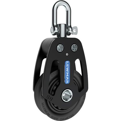 Single block - HTX series - LEWMAR - cheek / with swivel / with shackle