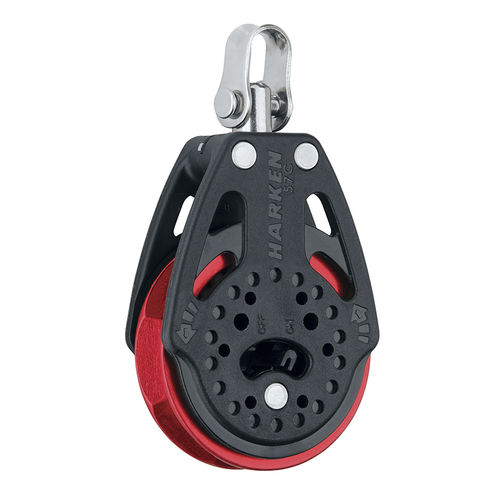 Single block - 2135.RED - Harken - ratchet / with swivel / ball bearing