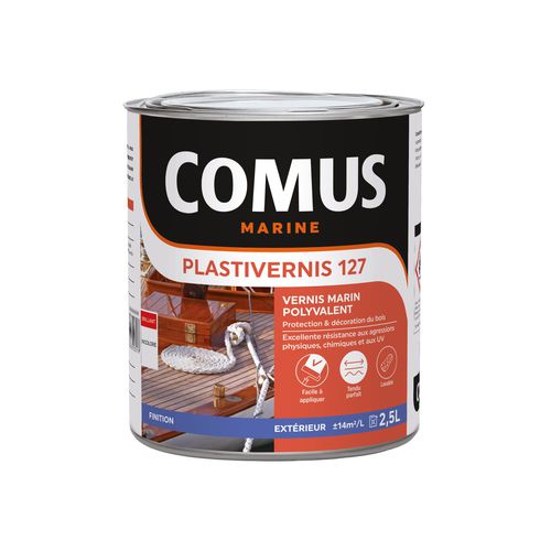 Boat varnish - PLASTIVERNIS 127 - COMUS MARINE - for wood / single-component / high-gloss