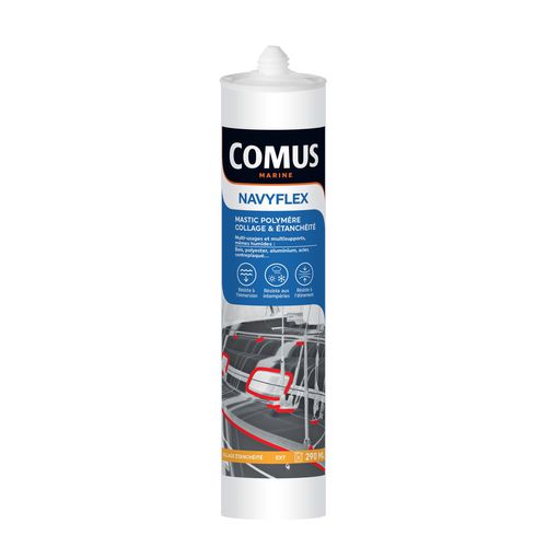 Polymer adhesive sealant - NAVYFLEX  - COMUS MARINE - multi-use / UV-resistant