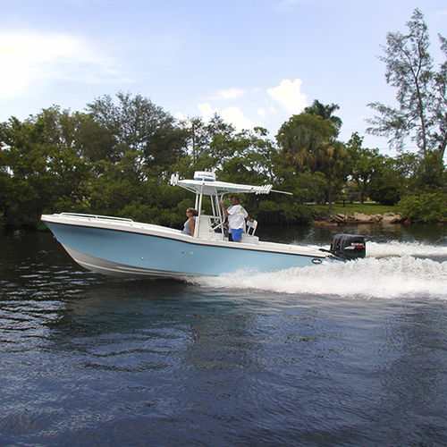 Outboard center console boat - 278  - Dusky Marine - twin-engine / sport-fishing / with T-top