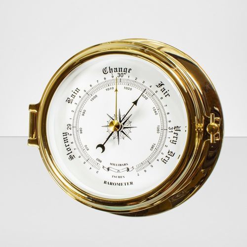 Analog barometer - 85045a - Cassens & Plath GmbH - brass / white