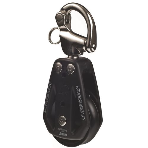 Single block - B300301BS - RUTGERSON - snatch / with snap shackle / plain bearing