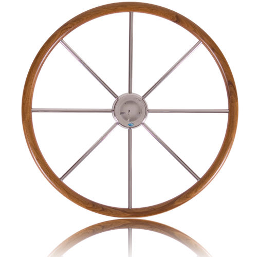 Teak power boat steering wheel - 13 - Stazo marine equipment bv - traditional