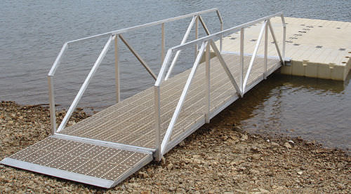 Dock gangway - G500  - EZ Dock - aluminum / with handrails