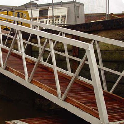 Dock gangway - ACCESS - Walcon Marine - aluminum / with handrails
