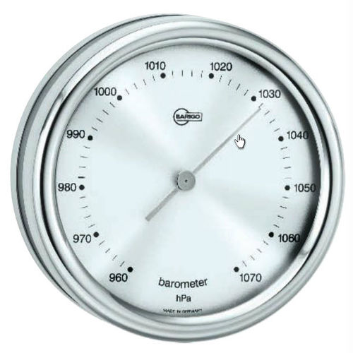 Analog barometer - 823CR - Barigo - stainless steel / white