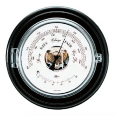 Analog barometer - 1586CR - Barigo - brass / chrome / white