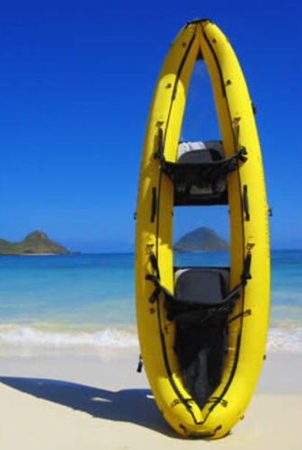 Transparent kayak - HANAUMA - Clear Blue Hawaii - sit-on-top / inflatable / recreational