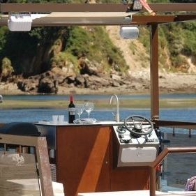 Outboard pontoon boat - M600 - MOGGARO ALUMINIUM YACHTS - electric / aluminum / 12-person max.