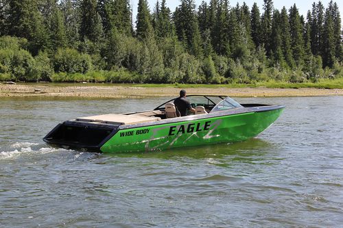 Inboard runabout - SABRE E7 W.B. - OUTLAW EAGLE MANUFACTURING - electric / dual-console / ski