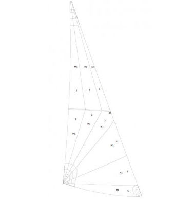 Jib - PHI_FOC - NENUPHAR - for sailing dinghies / radial cut