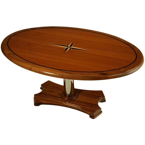 Boat table - MCC-001_MTBL - Pompanette - for yacht / teak / stainless steel
