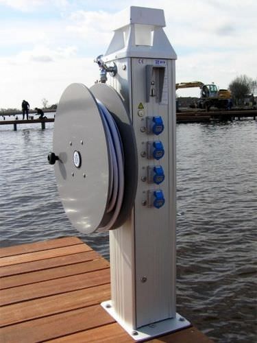 Electrical distribution pedestal - Atlantic - Seijsener Harbour Services - water supply / for docks / with hose reel
