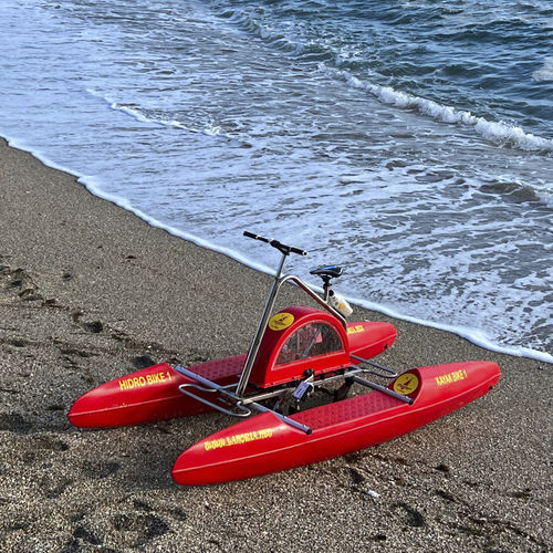 Bike that floats online on water