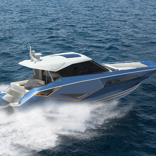 Outboard express cruiser - 36 MATRIX - Moonday Yachts - twin-engine / hard-top / with cabin