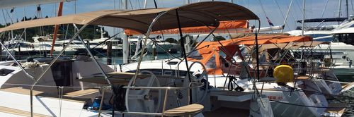 Sailboat Bimini top - Nauti Sattler - cockpit / stainless steel frame / custom-made
