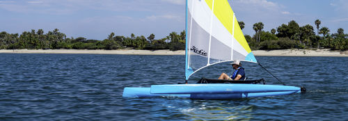 Sit-on-top kayak - Mirage Adventure Island - Hobie Kayak - adult / solo / trimaran