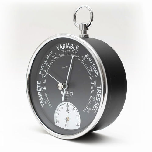 Analog barometer - 0/10BT - NAUDET - chrome / black / thermometer