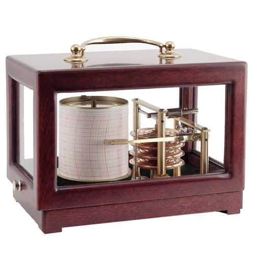 Analog barograph - COMPACT MAHOGANY - NAUDET - mahogany