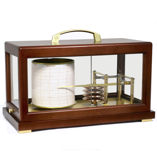 Analog barograph - DELUXE MAHOGANY - NAUDET - mahogany