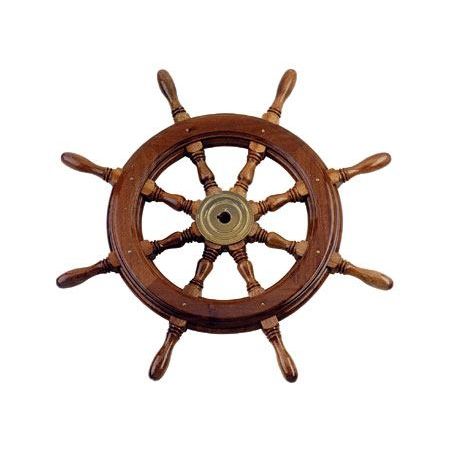 Stainless steel power boat steering wheel - Tip 2 - SCAM-Marine d.o.o. - mahogany / classic