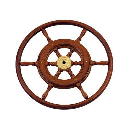 Stainless steel power boat steering wheel - Tip 1a - SCAM-Marine d.o.o. - mahogany / classic