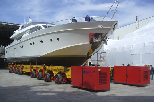 Heavy-duty handling trailer - MBT 200 - CIMOLAI TECHNOLOGY SPA - for shipyards / hydraulic / self-propelled