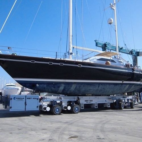 Heavy-duty handling trailer - MBT 100 - CIMOLAI TECHNOLOGY SPA - for shipyards / hydraulic / self-propelled