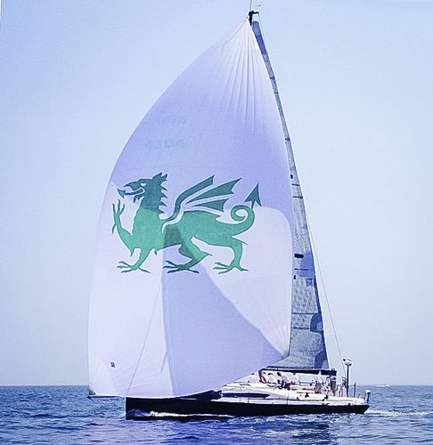 Asymmetric spinnaker - A1 - UK-Halsey International - for regatta sailboats / nylon