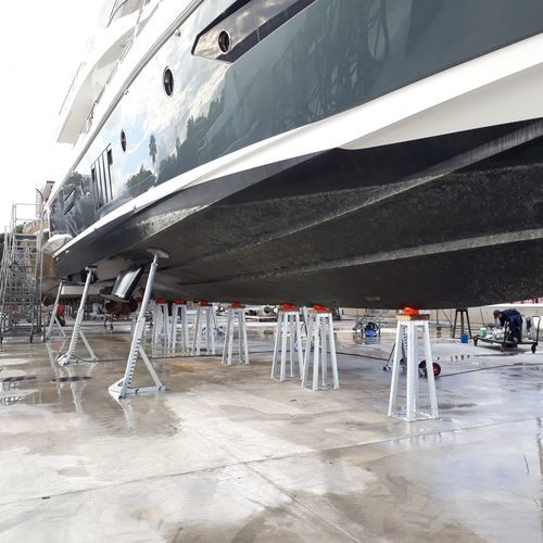 Motor boat cradle - PARK TAB - Nautipark - fixed / keel / galvanised steel