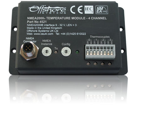 Temperature indicator - 4521 - Oceanic Systems - for boat / with LED display / NMEA 2000®